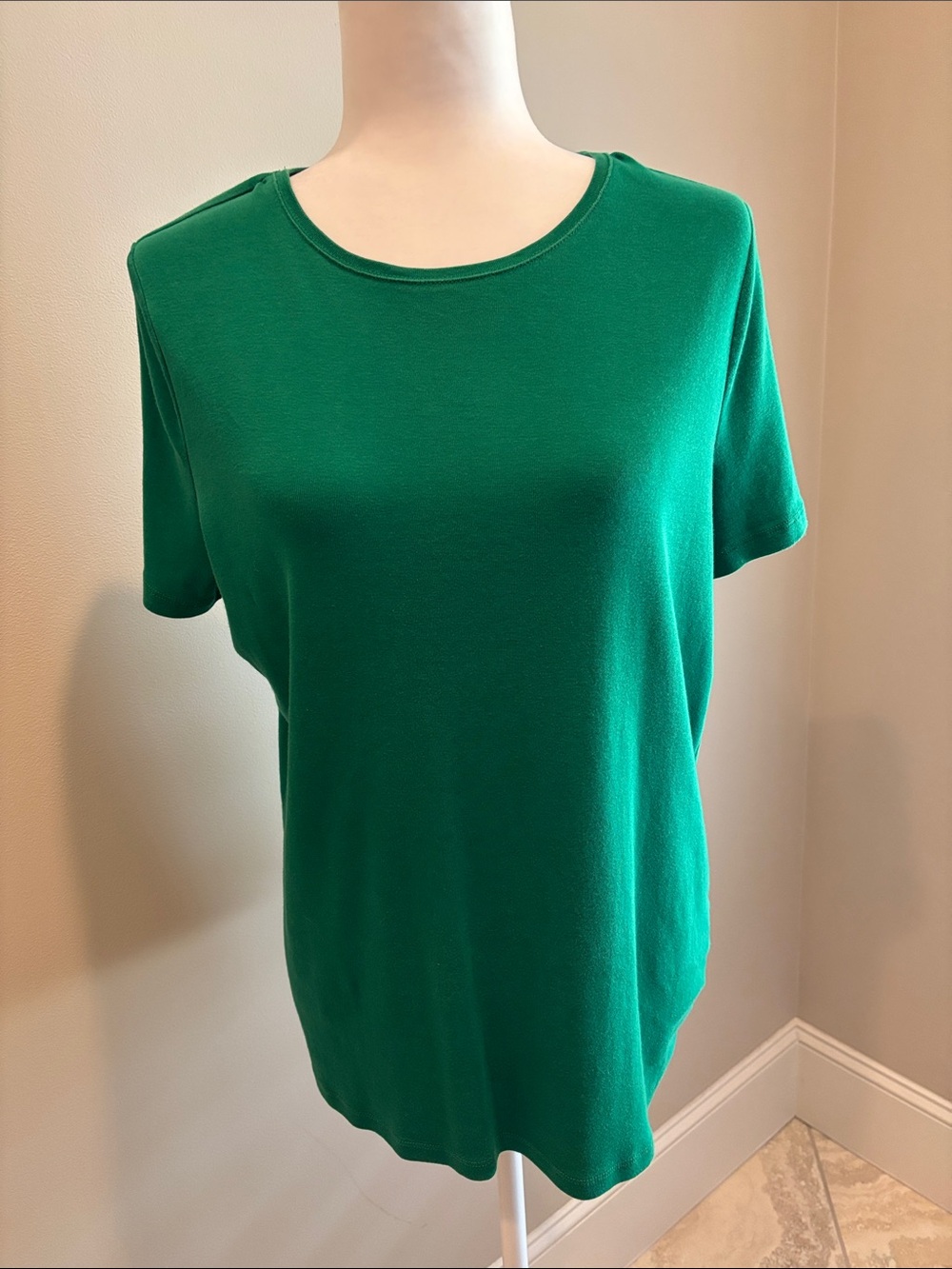 Talbots Green Short-Sleeve Crewneck Top - Women's